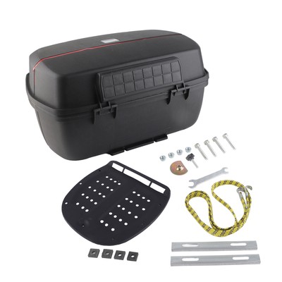 Motorcycle Rear Top Box 45L Capacity Waterproof Shockproof Tail Storage Trunk