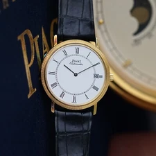 Piaget Ref. 13344 Vintage 18k Gold 34 mm Automatic Clous de Paris 1980s