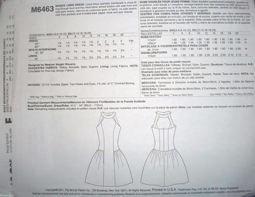 Miss McCall 6463 Pattern Stephanie O Prom Party Dress 4-6-8-10-12/12-14-16-18-20 - Bild 2 von 2