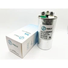 VIALU - 45/7.5 MFD uF Dual Run Capacitor 370-440 vac Volts AC Motor HVAC 45+7.5