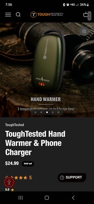 Portable Phone Charger/ Hand Warmer, Power Bank, 3600mAh (TT-PBHW-GN)
