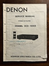 Denon Model DCD-1500II II Stereo Lettore CD Manuale di servizio Originale OEM
