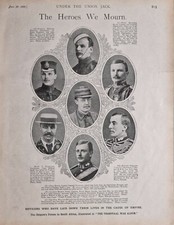 1900 Print Boer War Francis Newton, Hugh Maxwell, Edward Goddard, Fallen