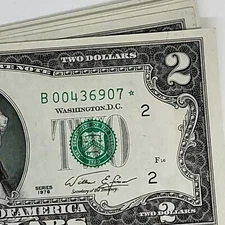 1976 B Star Note 2 Dollar Bill 2.56M Crisp AU B0043690XX* Lot of 1 Note