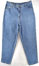 Vintage 90s Gitano Jeans Relaxed High Waist Tapered Leg Blue Denim Women Size 16
