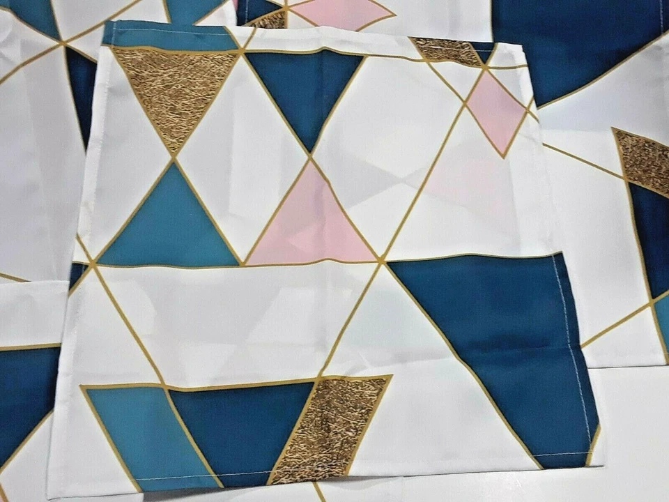 Table Cloth Napkins. 100% polyester. 17" x 17" Gold triangle pattern. Set of 8 - Image 3 of 3