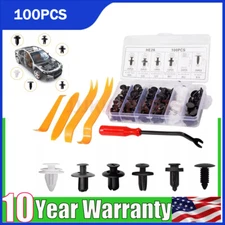 For Honda 100Pcs Car Bumper Trim Clips Retainer Rivet Fastener Fender Push Pin