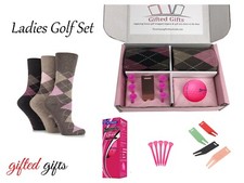 Ladies Golf Gift Sets Socks Balls Tee's Ideal Presents, Birthdays  Society's