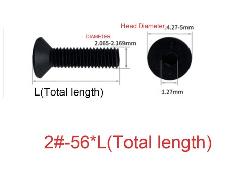 2#-56 CARBON 10.9 Bk Countersunk Head HEX SOCKET SCREW - Picture 2 of 4