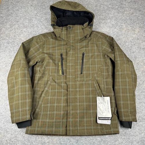 Obermeyer Ski Teton Jacket Plaid Green Nature Valley Logo Waterproof Mens XS video thumbnail