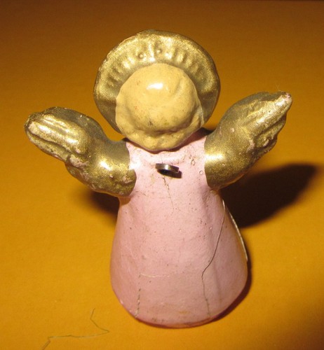 VTG CHRISTMAS PINK ANGEL, MICA, 2-1/2" H, MID 1900'S. - Picture 2 of 6