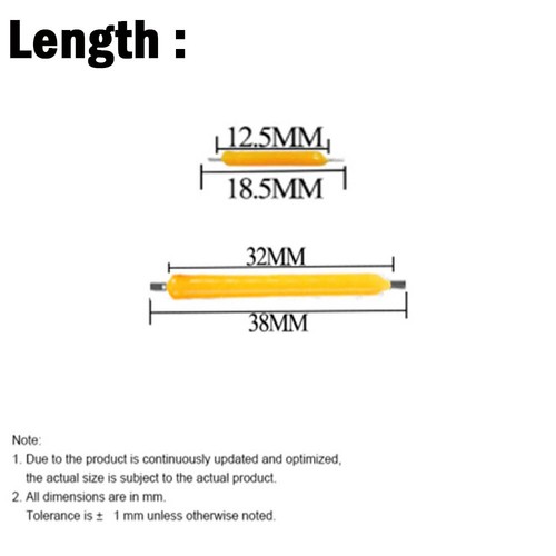 10pcs 3V 38/18.5mm LED Filament Lamp Light For Edison Incandescent Lights USA - Picture 12 of 22