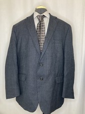 Chaps Mens 47R 3XL Blazer Gray Tweed Sport Coat Suit Jacket Houndstooth 2 Button
