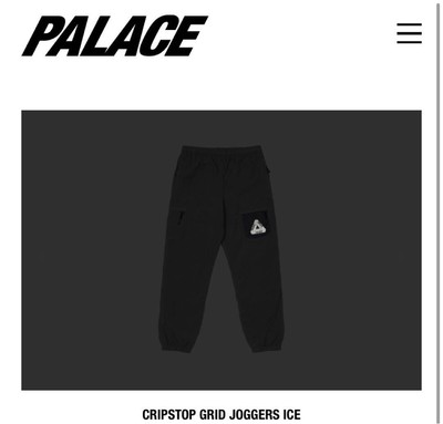 PALACE CRIPSTOP GRID JOGGERS ICE Gray size M Used | eBay