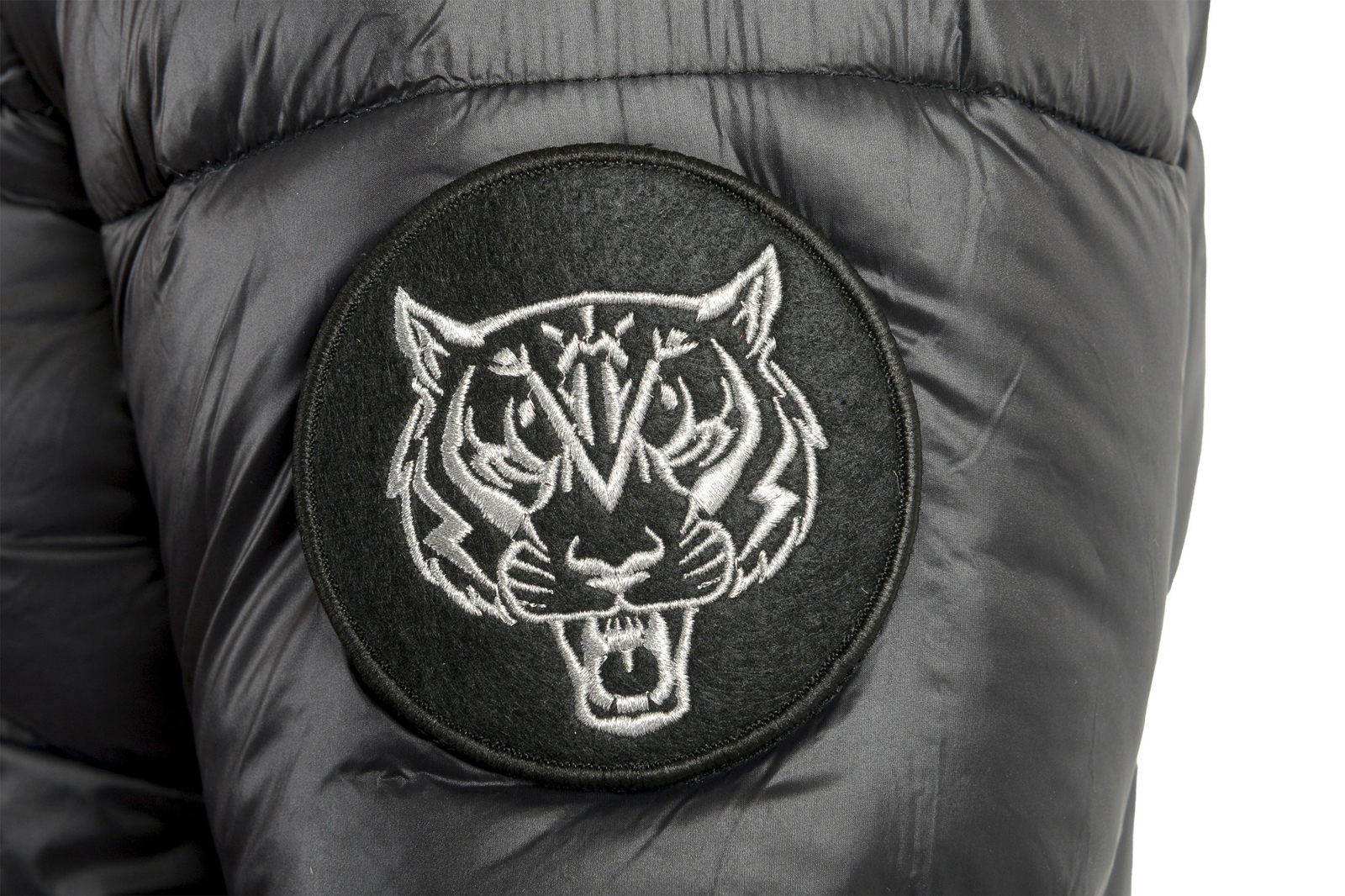 Plein Sport Men's Black Logo Print Zip Up Parka Vest With Detachable Sleeves