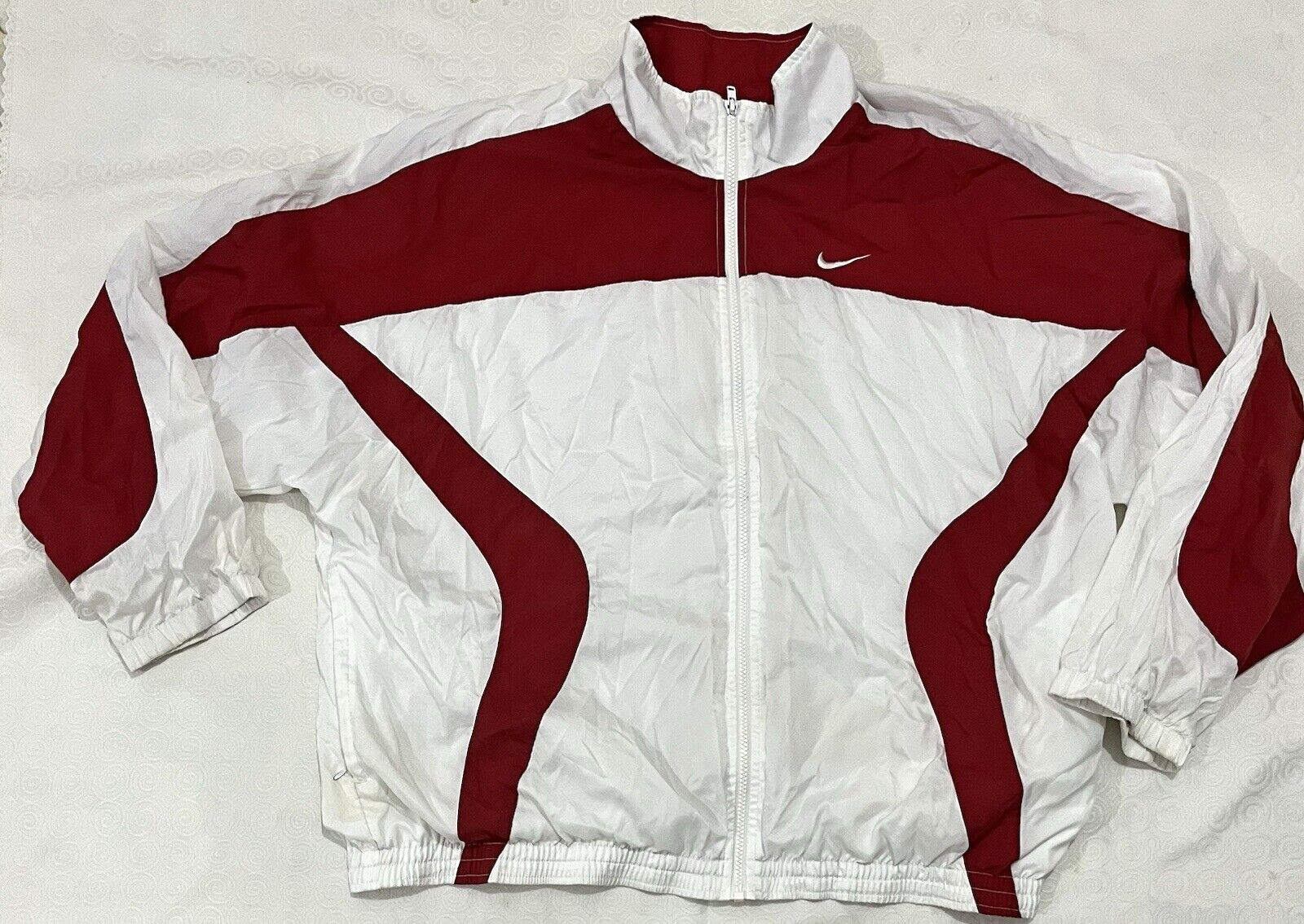 Vintage Nike Olympico Jacket - Red & White Design, XL Size