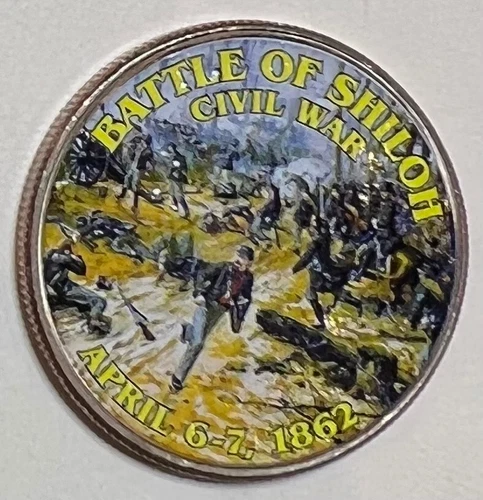 Battle of Shiloh Civil War Colorized Clad Kennedy Half Dollar