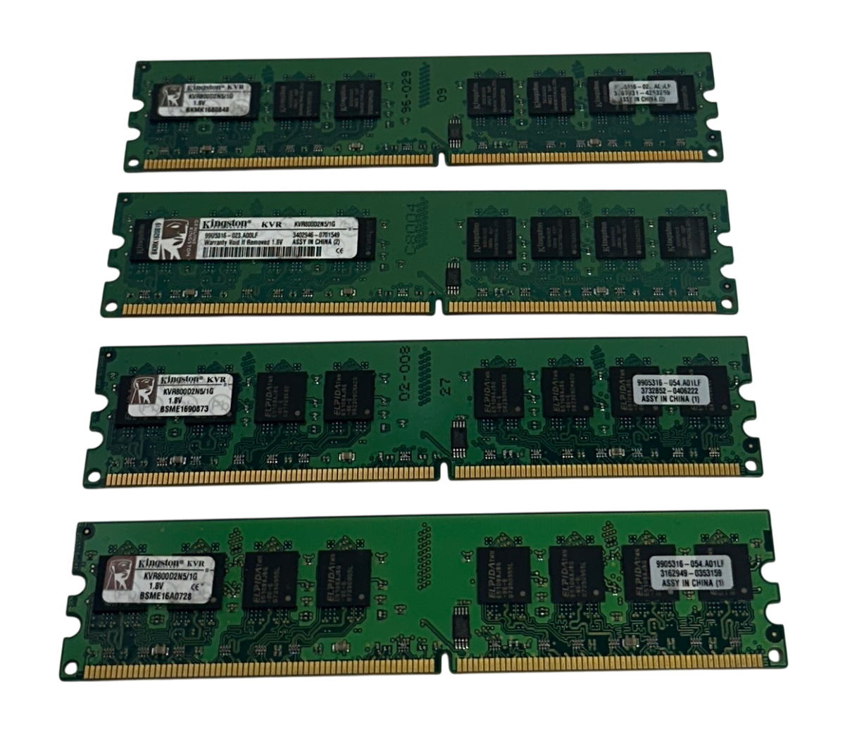 4 KINGSTON KVR800D2N5/1G / KVR800D2N51G SDRAM 1GB DDR2-800 MEMORY