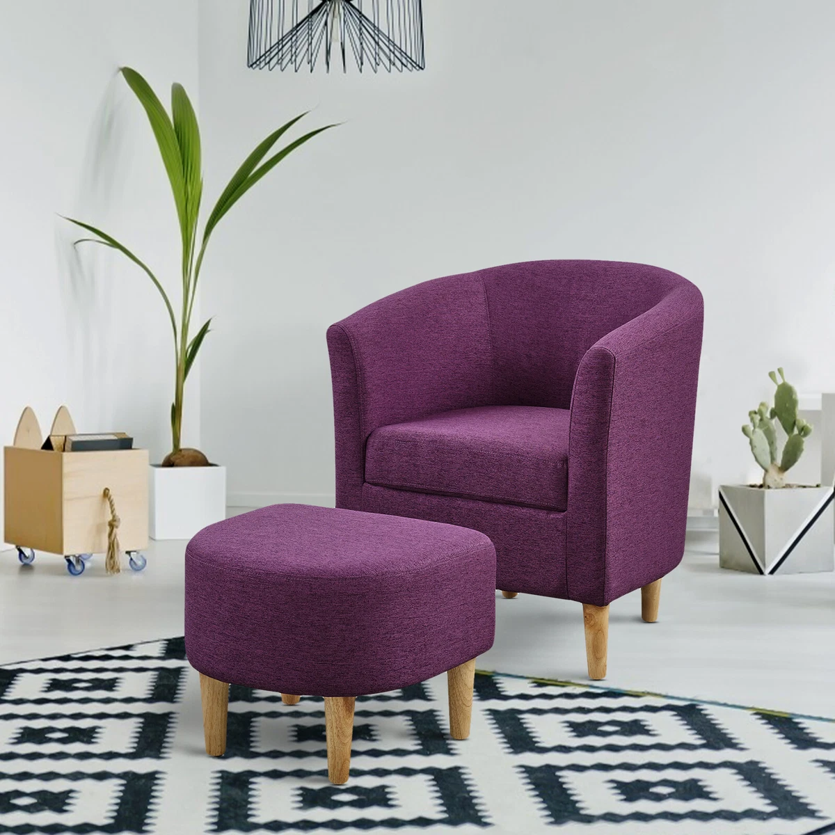 Small club chair outlet with ottoman