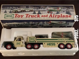 hess toy truck and airplane