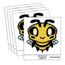 Cute Bee Happy Laptop Water Bottle Car Window Sticker 5 Pack