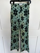 Urban Outfitters Retro Flare Pants Bryn Floral 60S 70S Hippy Jacquard Size SP