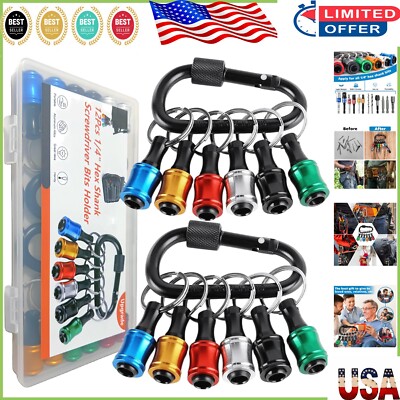 Quick Change Bit Holder Tool Set - 12 Aluminum Extensions and Keychain Gift