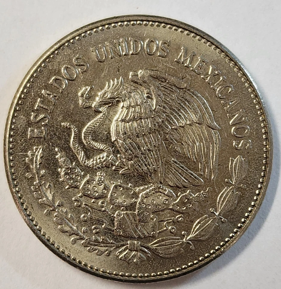 Moneda error doble 1984 $50 pesos Coyolxauhqui diosa azteca de la luna MÉXICO Foto 2 de 4