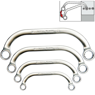Starterschlüssel Blockschlüssel Ringschlüssel C-Form gebogen 10-22 mm Schlüssel