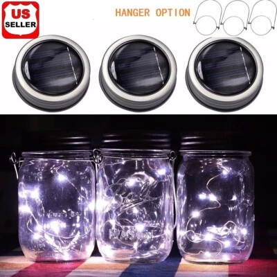 3 Pack Solar Mason Jar Lid Insert LED Mason Jar Solar Light for Glass Mason US