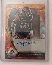 2021 Prizm Draft Picks Darren Hall RC Auto #DA-DHA Orange CRACKED Ice AUTO SDSU