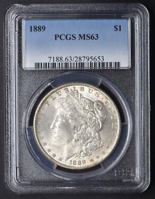 1889年 $1 銀貨 PCGS MS63 1889 Pitted Reverse Morgan Silver Dollar Philadelphia PCGS