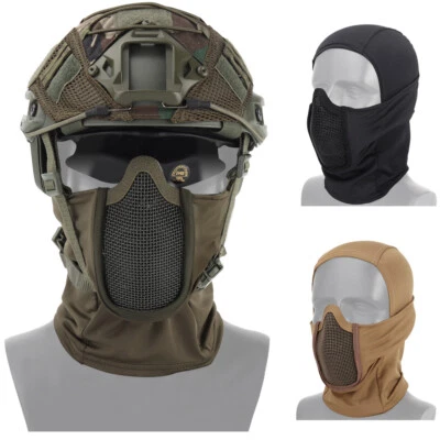 Tactical Mesh Full Face Mask Balaclava Airsoft Hunting Ski CS Helmet Liner Cap