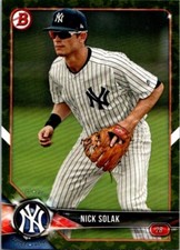 2018 Bowman Prospects Camo (retail) BP104 Nick Solak - New York Yankees
