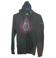 COLUMBIA Women's Size Small Gray Long Sleeve Hoodie Full Zip Hooded Sweatshirt