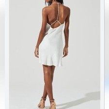 ASTR The Label Medford Cowl Neck Satin Mini Dress SZ-S
