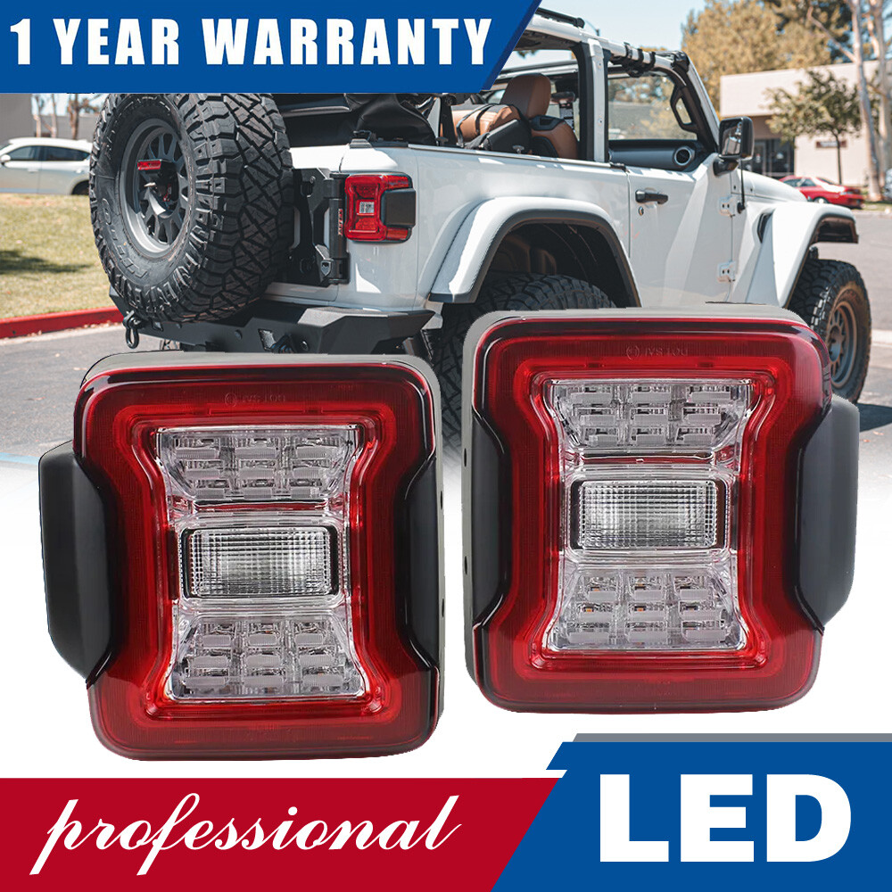 Xprite Clear Lens Red LED Tail Lights Assembly W/Turn Signal & Back Up & Brake Light, Plug & Play Compatible With 2007-2018 Jeep Wrangler JK JKU - G3 Diamond Series In - Foto 10