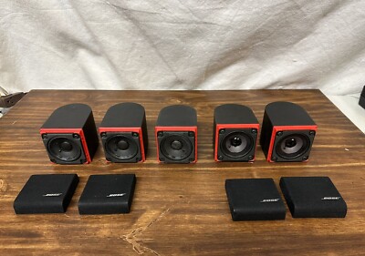 5 Bose Red Line Cube Speakers Black with Speaker Cables | eBay