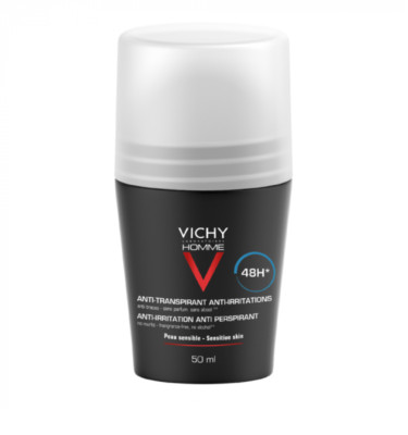 VICHY HOMME 48H roll on deodorant antiperspirant sensitive skin 50 ml/1.7 fl oz