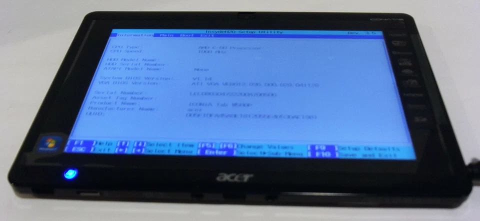 Acer Iconia W500P-BZ841 - Wi-Fi, 10.1in - NO SSD  - Black - WORKS AS IS - READ - Image 3 of 4