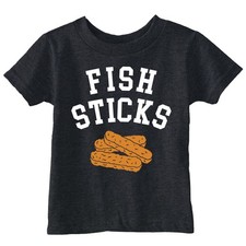 Toddler Funny T Shirts Fish Sticks Sarcastic Dinner Tee For Young Kids