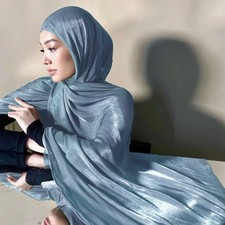 Ramadan Solid Thin Shawl Big Size Rayon Hijab Scarf Women Muslim Headscarf Wraps