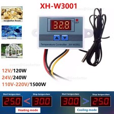 Digital LED Temperature Controller Switch with Probe Thermostat Control XH-W3001