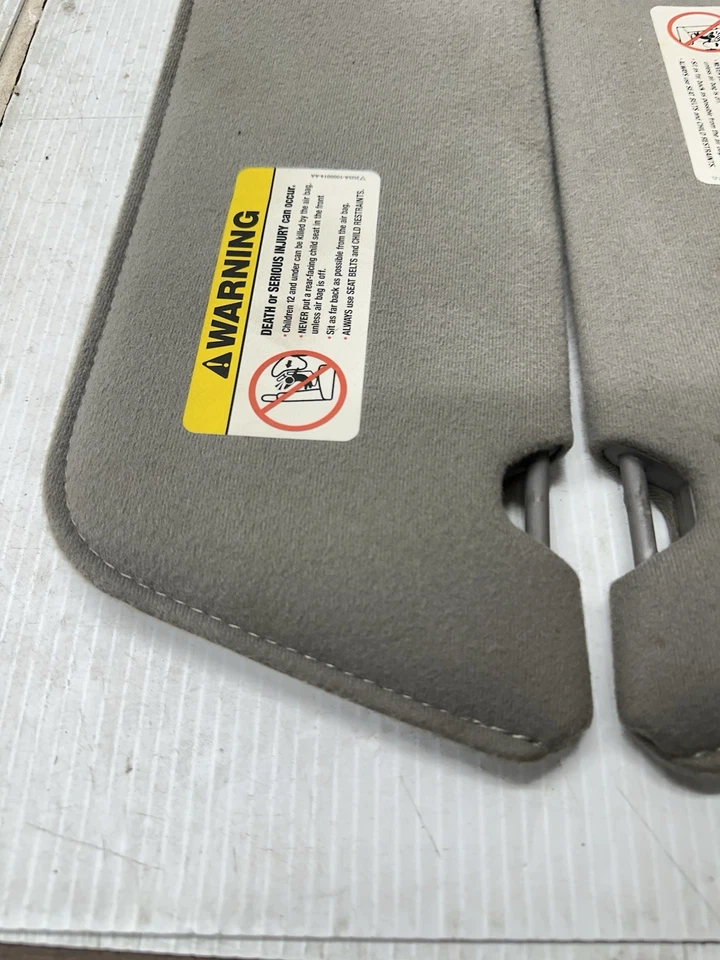 1989-2003 Ford Ranger Mazda Driver Passenger Sun Visor Set Mirror OEM Gray R L - Image 2 of 4