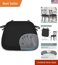 Dining Chair Pads, Patented Design Memory Foam Kitchen Chair Cushions with Ti...