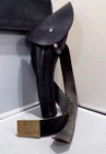 US Civil War Replica Black Waist Holster Belt CSA Brass Buckle