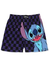 Lilo Stitch Galaxy Check Cotton Jersey Button Fly Boxer Shorts