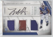2016 Panini Absolute Rookie Premiere Materials 30/499 Jonathan Williams Auto 7l6