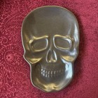Skull shaped Stoneware appetizer / desert plate Threshold Halloween 2019 pewter — photo 1
