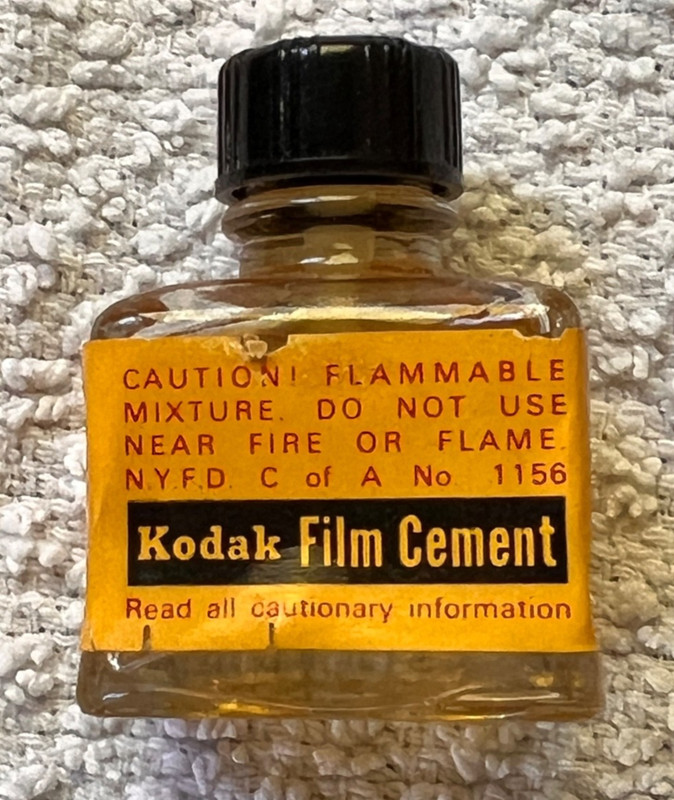 Vintage Kodak Film Cement Bottle - 1/2 oz Almost Totally Full